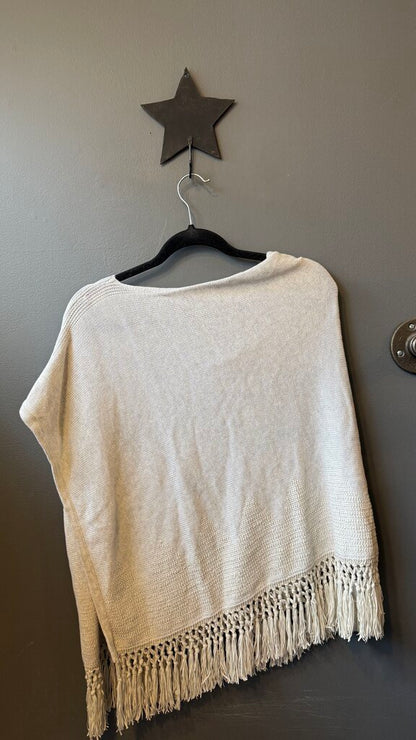 Metallic Cotton Fringe Poncho