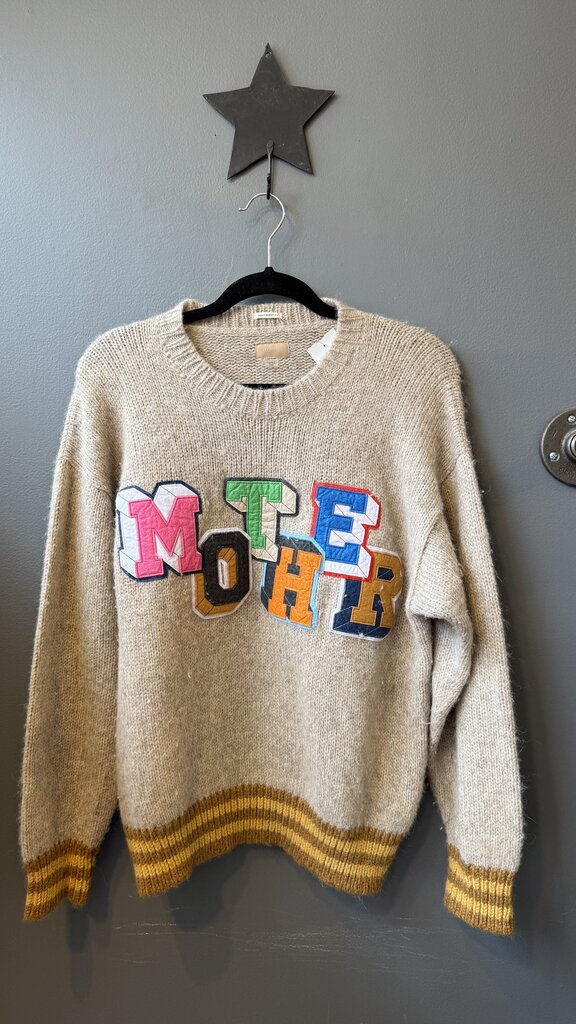 Mother Varsity Letter Alpaca Blend Sweater