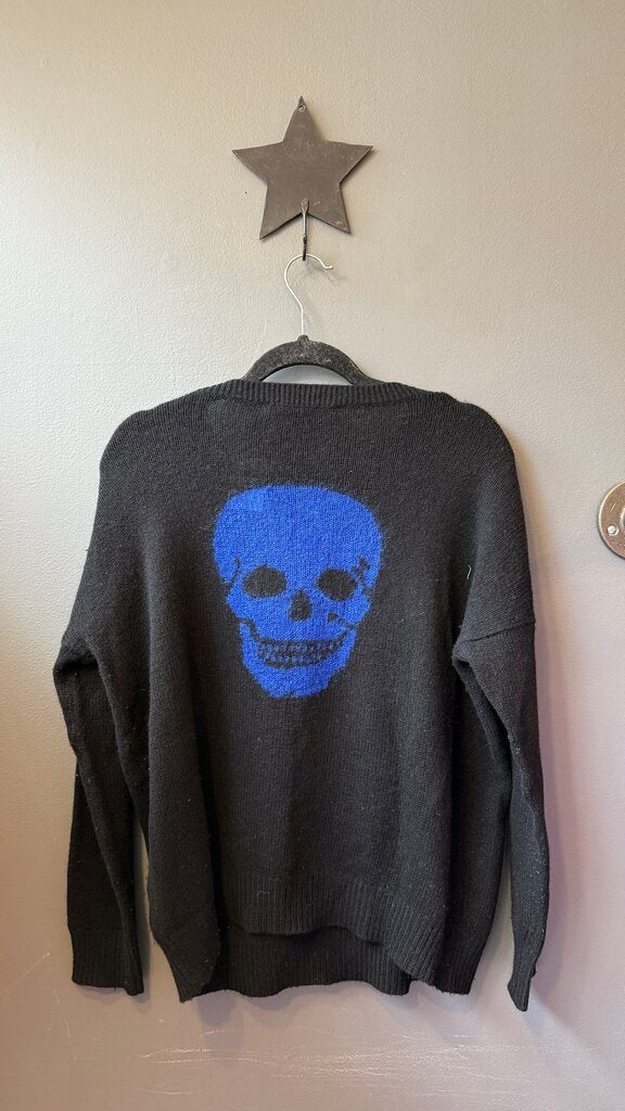 Wool Cashmere Skull Back Sweater