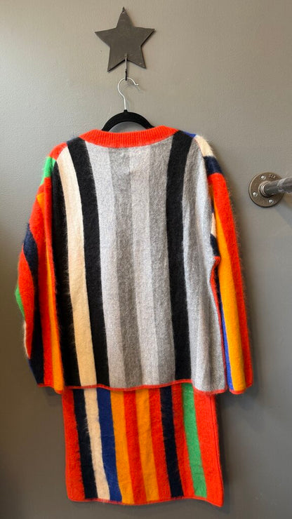 Set Cashmere Stripe Midi Skirt + Sweaterr