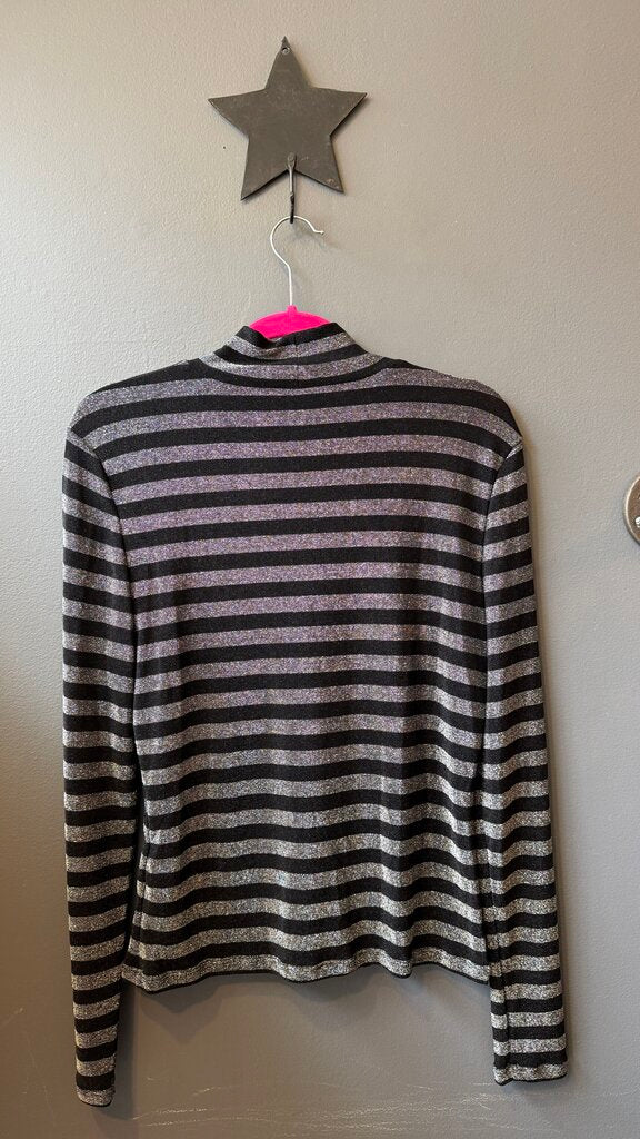 Metallic Mockneck Stretch Top