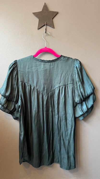 Satin Vneck Blouse