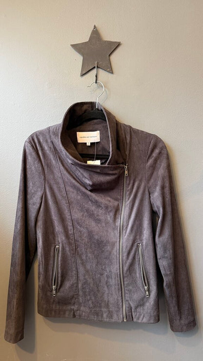 Faux Suede Moto Jacket