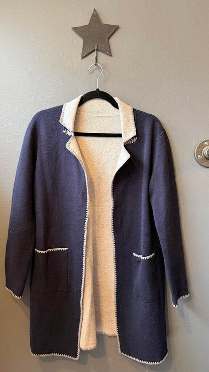 Reversible Long Cardigan Sweater Jacket