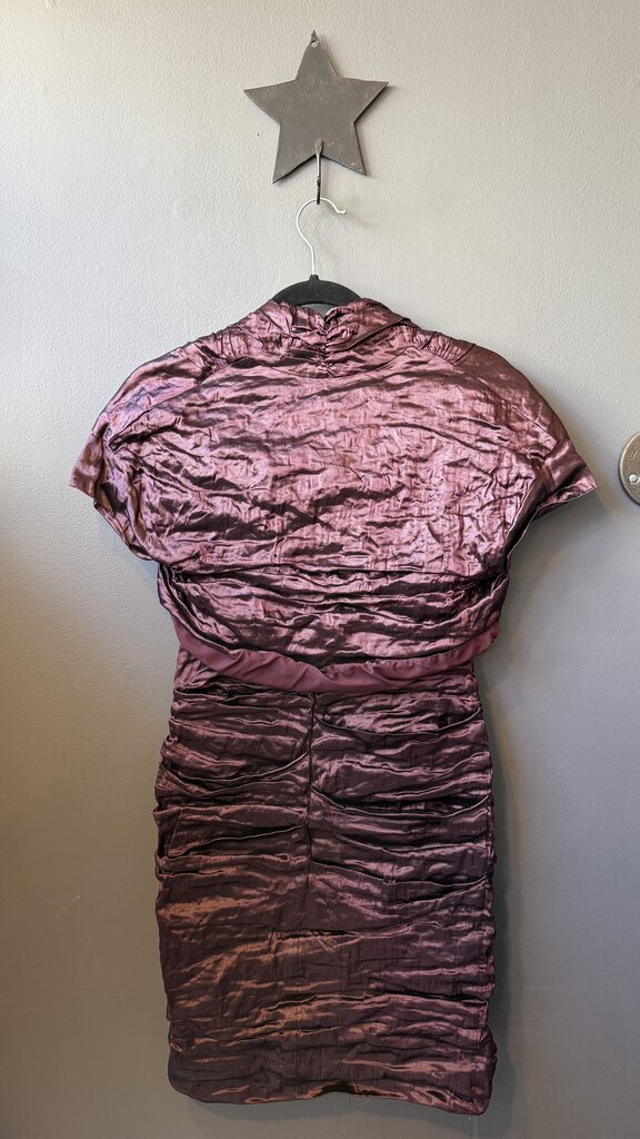 Set Silk Ruched Strapless Dress + Bolero