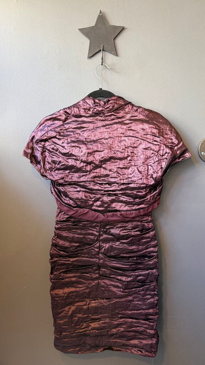 Set Silk Ruched Strapless Dress + Bolero