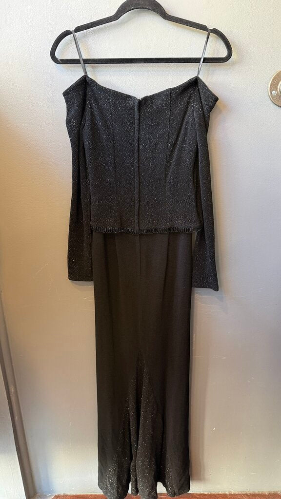 Vintage Longsleeve Beaded Top Maxi Gown Dress