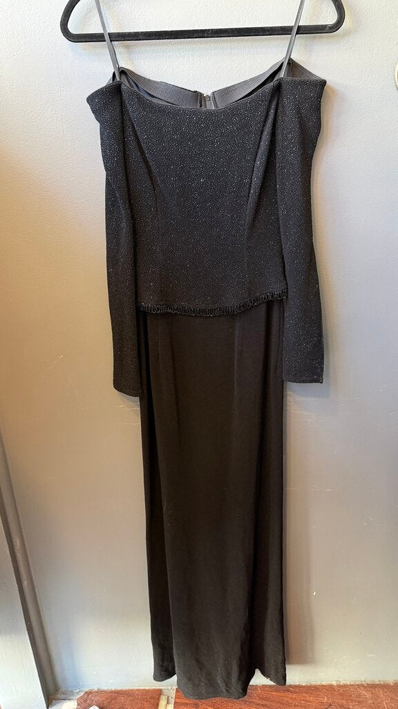Vintage Longsleeve Beaded Top Maxi Gown Dress