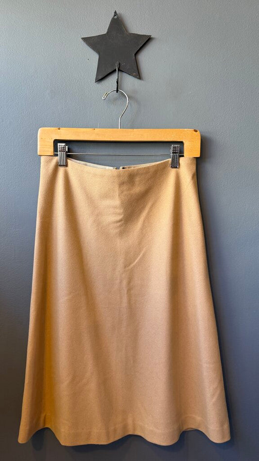 Wool Blend Aline Midi Skirt