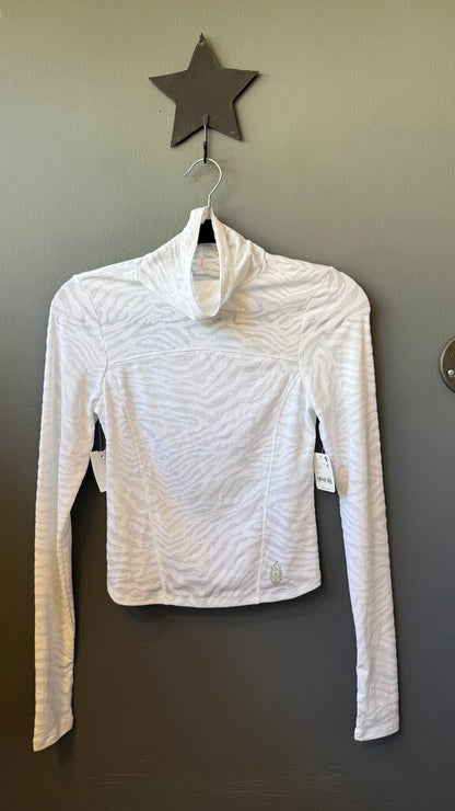 Zebra Burnout Turtleneck Top