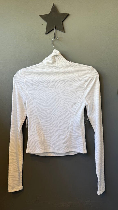 Zebra Burnout Turtleneck Top