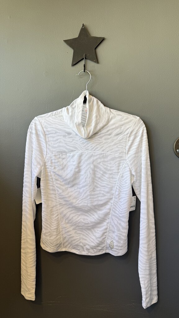 Zebra Burnout Turtleneck Top