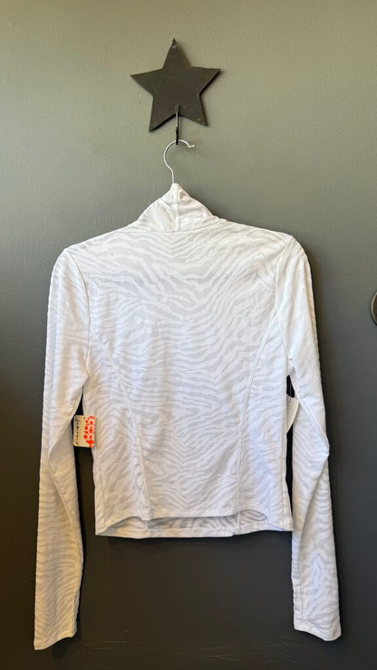 Zebra Burnout Turtleneck Top