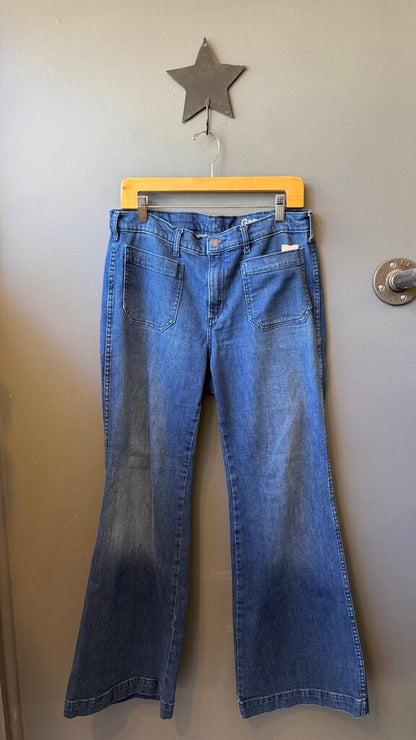 Patch Pocket Flare Jeans