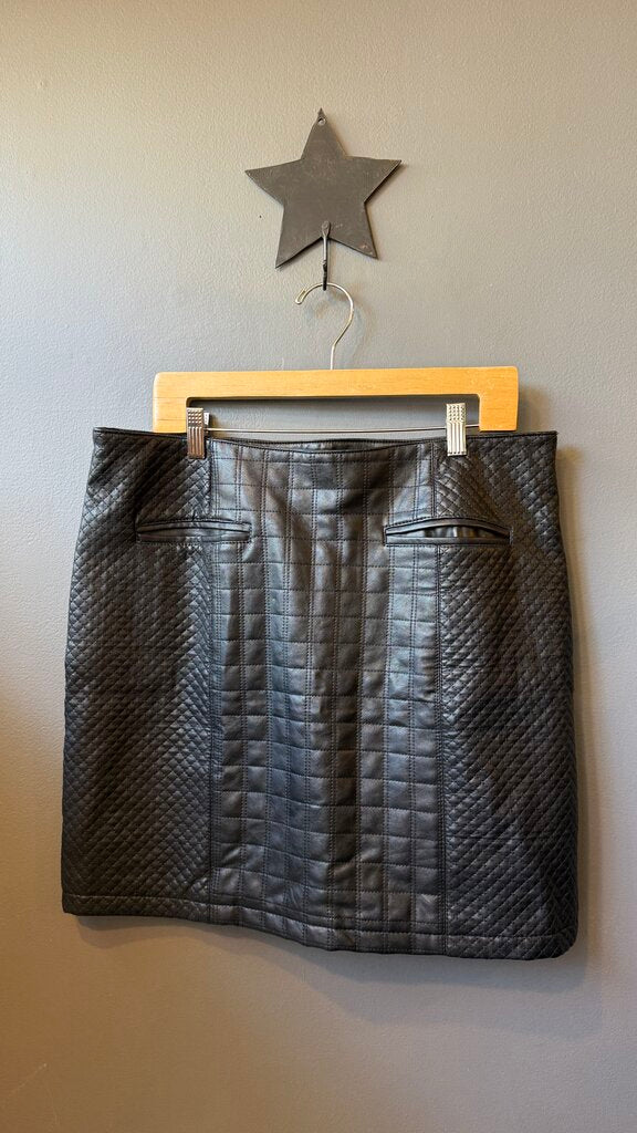 Quilted Faux Leather Skirt