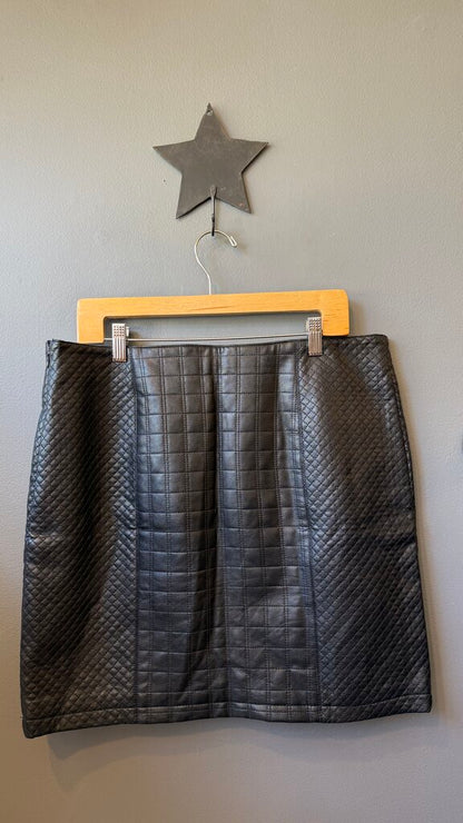 Quilted Faux Leather Skirt