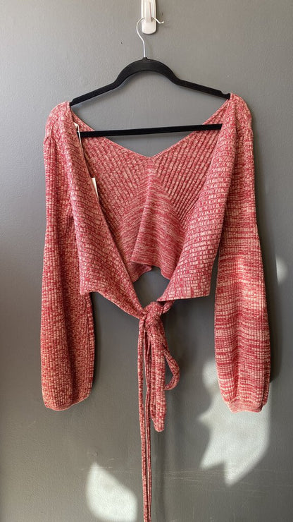 Crop Knit Wrap Top