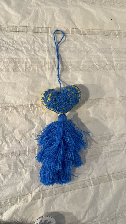 Embroidered Heart Tassel